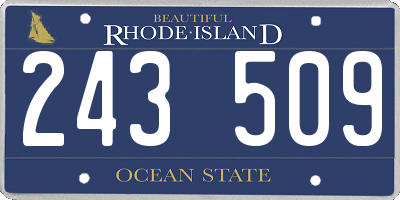 RI license plate 243509