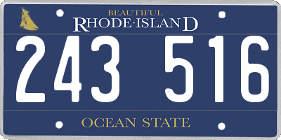RI license plate 243516
