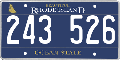 RI license plate 243526