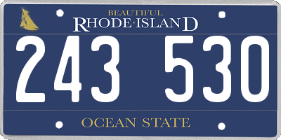 RI license plate 243530