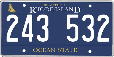 RI license plate 243532