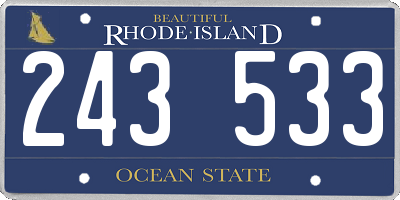 RI license plate 243533