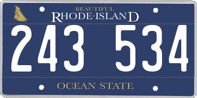 RI license plate 243534