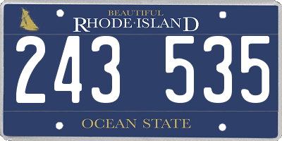 RI license plate 243535