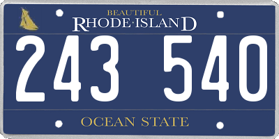RI license plate 243540