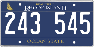 RI license plate 243545