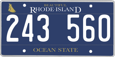 RI license plate 243560
