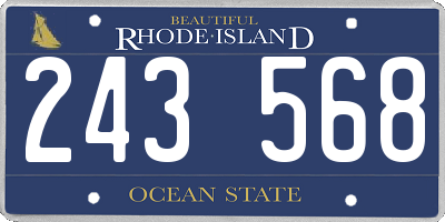 RI license plate 243568