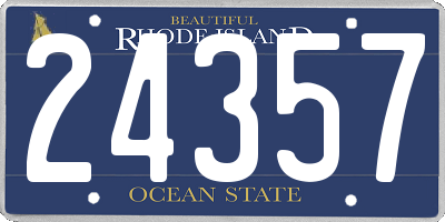 RI license plate 24357
