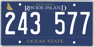 RI license plate 243577