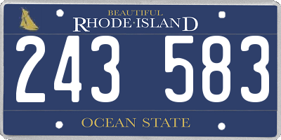 RI license plate 243583