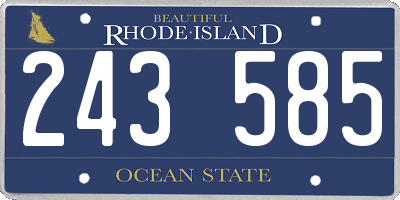 RI license plate 243585