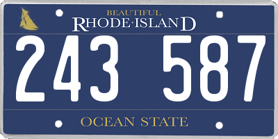 RI license plate 243587