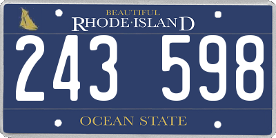 RI license plate 243598