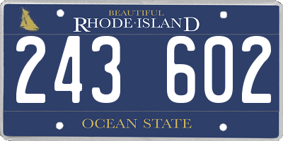 RI license plate 243602