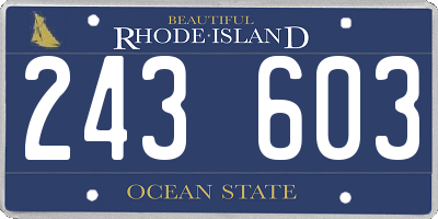 RI license plate 243603