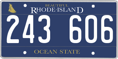 RI license plate 243606