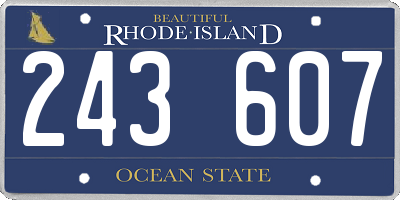 RI license plate 243607