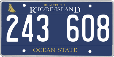 RI license plate 243608