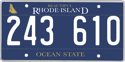 RI license plate 243610