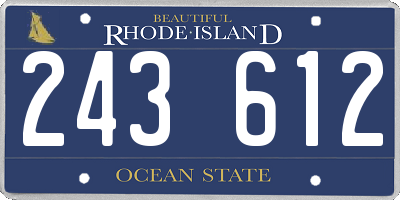 RI license plate 243612
