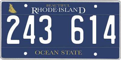 RI license plate 243614