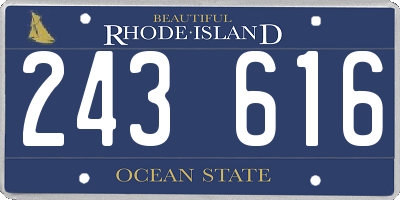 RI license plate 243616