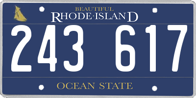 RI license plate 243617