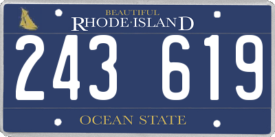 RI license plate 243619