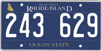 RI license plate 243629