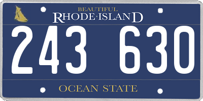 RI license plate 243630
