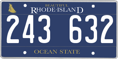 RI license plate 243632