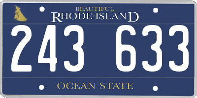 RI license plate 243633