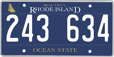 RI license plate 243634