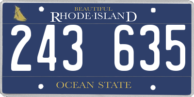 RI license plate 243635