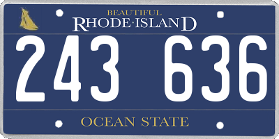RI license plate 243636