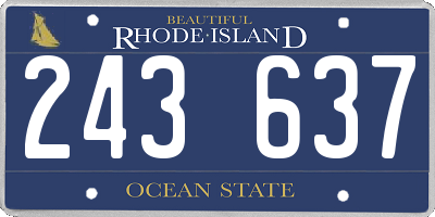 RI license plate 243637