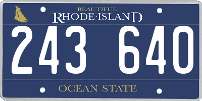 RI license plate 243640