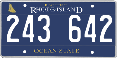RI license plate 243642