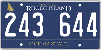 RI license plate 243644