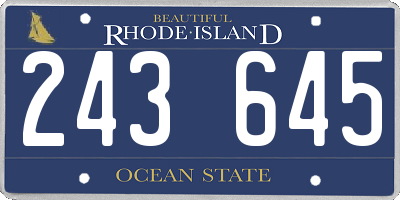 RI license plate 243645