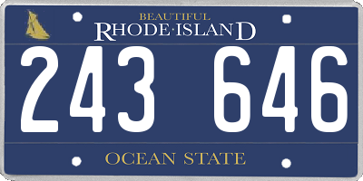 RI license plate 243646