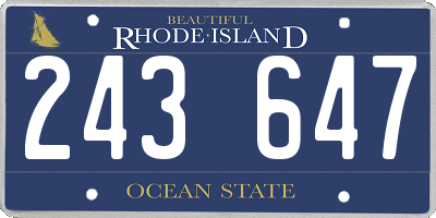 RI license plate 243647