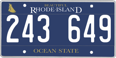 RI license plate 243649