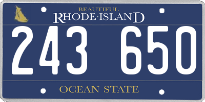 RI license plate 243650