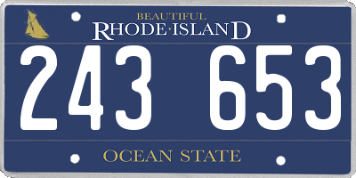 RI license plate 243653