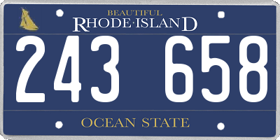 RI license plate 243658