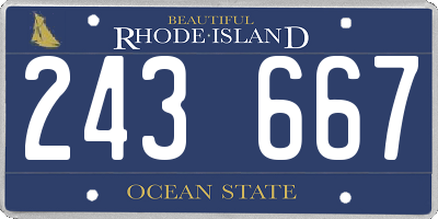 RI license plate 243667