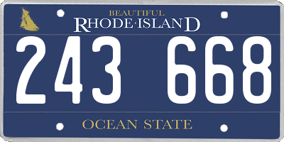 RI license plate 243668