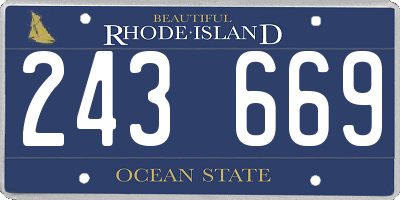 RI license plate 243669